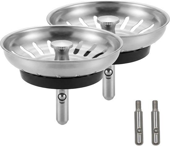 Lumivéra® Afvoerplug 80mm – Universele Gootsteen Stop & Zeef (RVS)