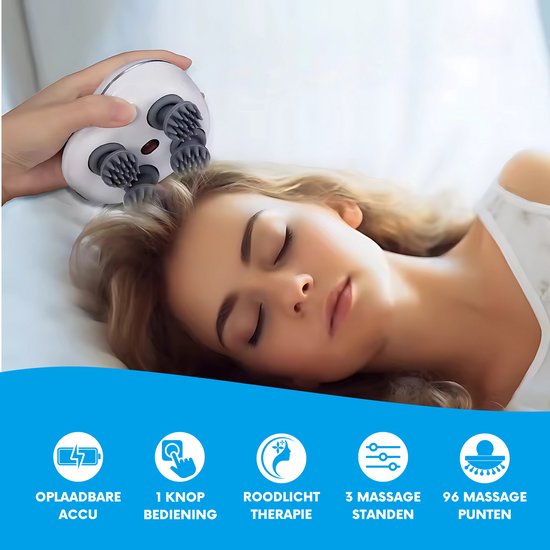 Lumivéra® Hoofdmassage Apparaat – Elektrische Scalp Massager met Infrarood (USB oplaadbaar)