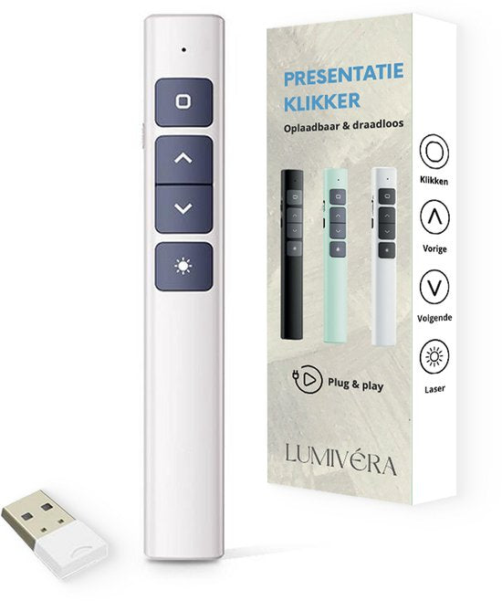 Lumivéra® Draadloze Presentatie Klikker – USB Laser Pointer